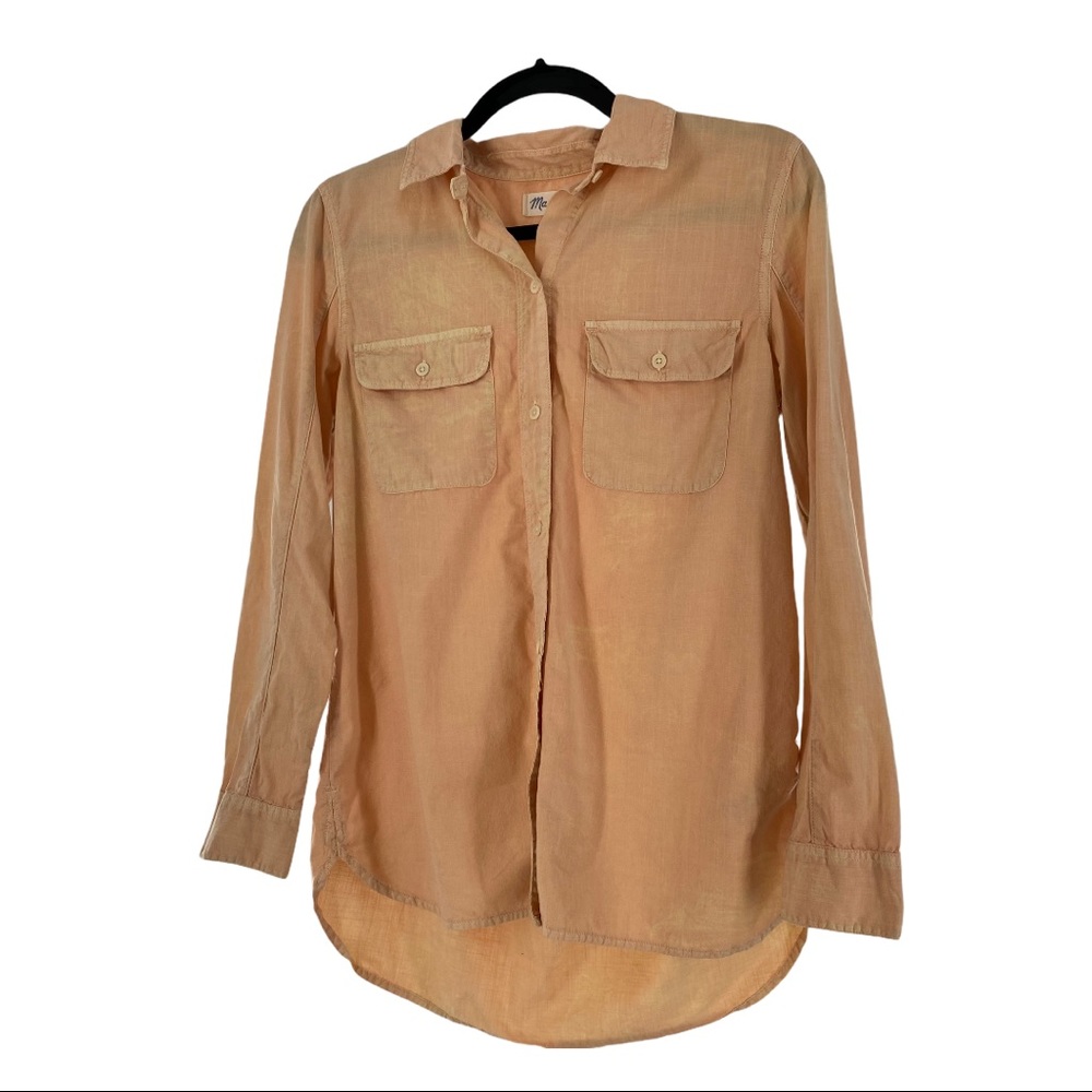 Madewell Cotton Button Down Shirt Peach Size XS